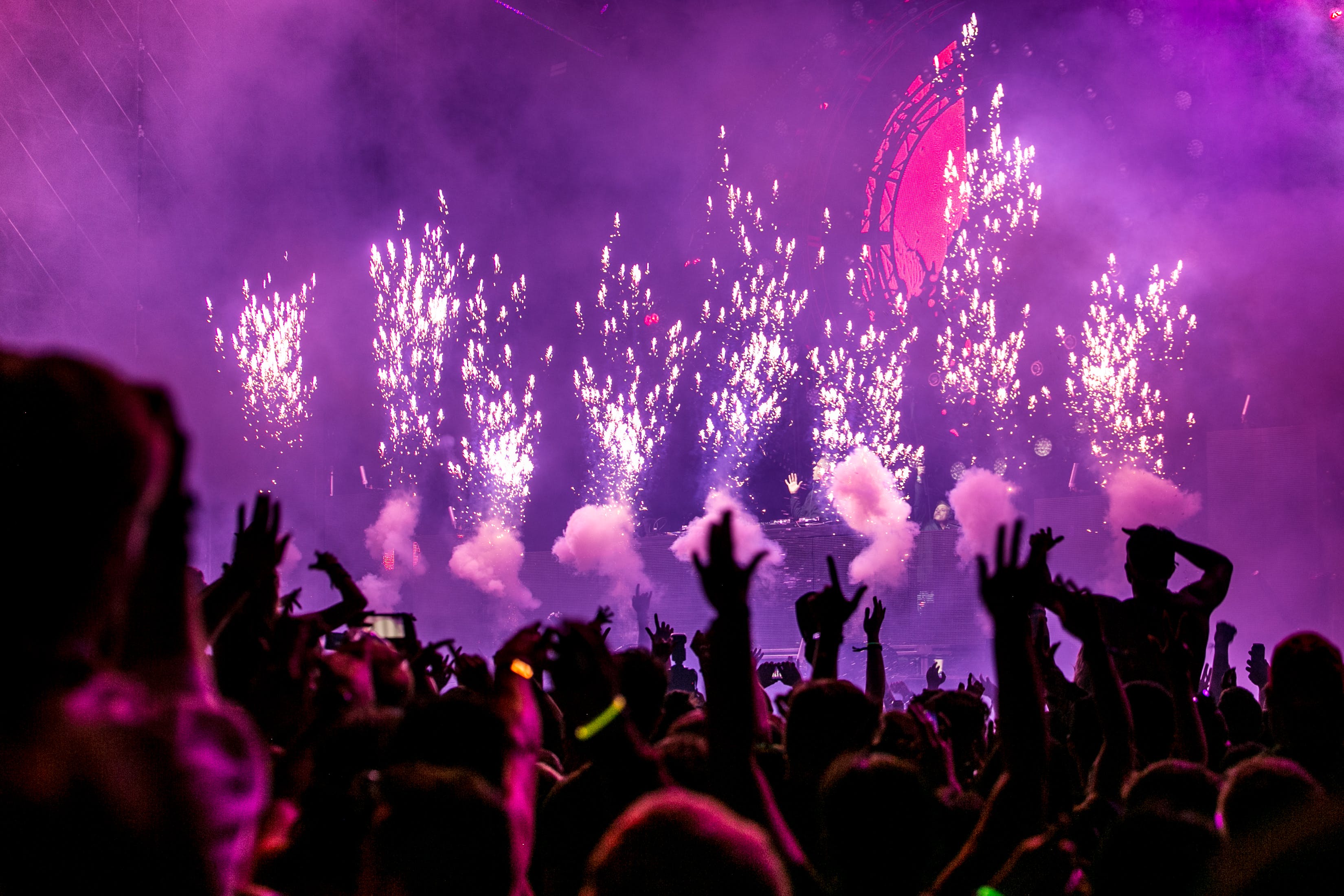 people and fireworks